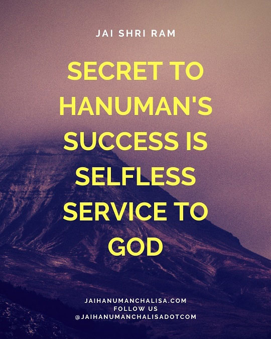 Secret to Hanuman's success is selfless service to God